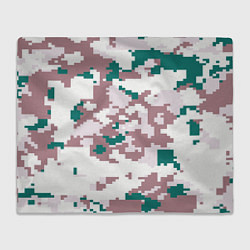 Плед флисовый Пиксельный камуфляж европа, цвет: 3D-велсофт