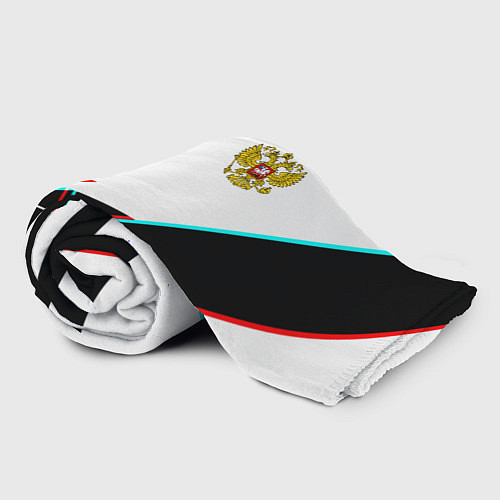 Плед Россия спортивная геометрия глитч / 3D-Велсофт – фото 2