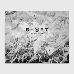 Плед флисовый Ghost of Tsushima white graphite, цвет: 3D-велсофт