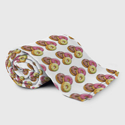 Плед флисовый Пончики-фастфуд паттерн, цвет: 3D-велсофт — фото 2