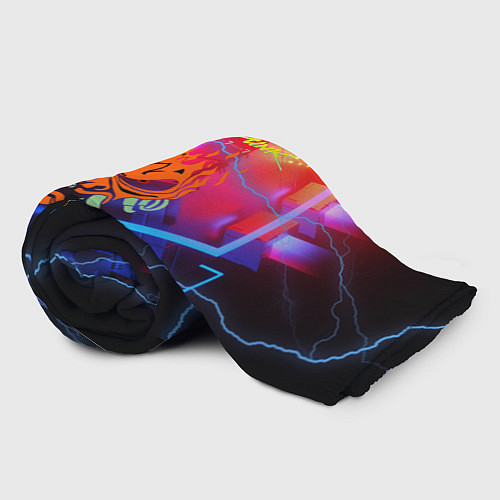 Плед Cyberpunk logo - neon geometry / 3D-Велсофт – фото 2