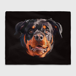 Плед флисовый Hunter Dog - Ротвейлера голова GTA, цвет: 3D-велсофт