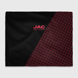 Плед флисовый Jac motors чёрно-розовый шахматка, цвет: 3D-велсофт