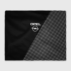 Плед флисовый Opel чёрно-белый шахматка, цвет: 3D-велсофт