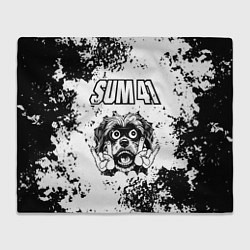 Плед флисовый Sum41 - рок пес, цвет: 3D-велсофт