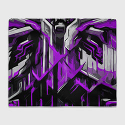 Плед флисовый White and purple abstraction on a black background, цвет: 3D-велсофт