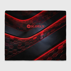 Плед флисовый Deadlock logo красные соты и неон, цвет: 3D-велсофт