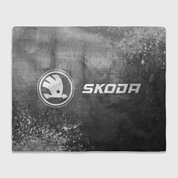 Плед флисовый Skoda - grey gradient по-горизонтали, цвет: 3D-велсофт