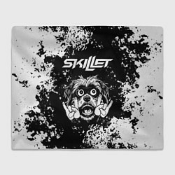 Плед флисовый Skillet рок пес, цвет: 3D-велсофт