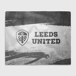 Плед флисовый Leeds United - white gradient по-горизонтали, цвет: 3D-велсофт