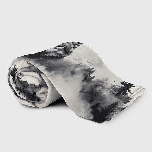 Плед Голова серого волка / 3D-Велсофт – фото 2