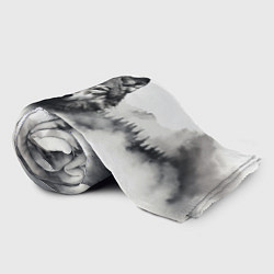 Плед флисовый Голова серого волка, цвет: 3D-велсофт — фото 2