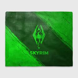 Плед флисовый Skyrim - green gradient, цвет: 3D-велсофт