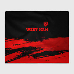 Плед флисовый West Ham - red gradient посередине, цвет: 3D-велсофт