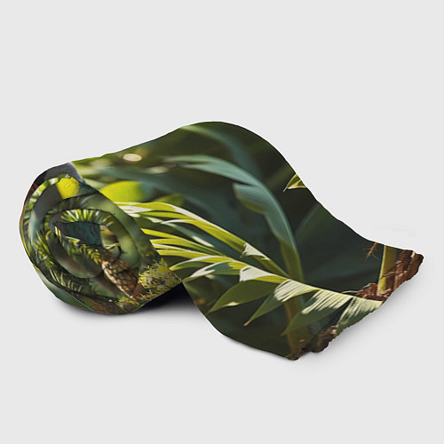 Плед Стоящий рядом с ананасами и пальмами в солнечных л / 3D-Велсофт – фото 2