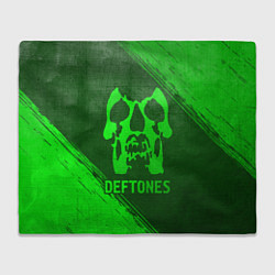 Плед флисовый Deftones - green gradient, цвет: 3D-велсофт