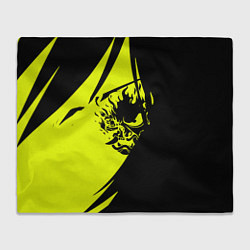 Плед флисовый Cyberpunk 2077 тексутар, цвет: 3D-велсофт