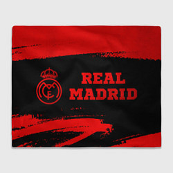 Плед флисовый Real Madrid - red gradient по-горизонтали, цвет: 3D-велсофт