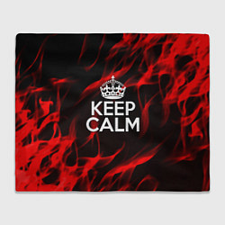 Плед флисовый Keep calm flame red, цвет: 3D-велсофт