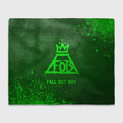 Плед флисовый Fall Out Boy - green gradient, цвет: 3D-велсофт