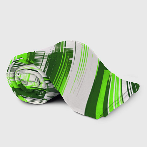 Плед Зелёные диагональные полосы на белом фоне / 3D-Велсофт – фото 2