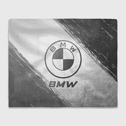 Плед флисовый BMW - white gradient, цвет: 3D-велсофт