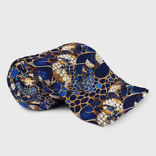 Плед Золотистая змеиная абстракция / 3D-Велсофт – фото 2