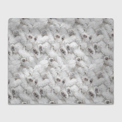 Плед флисовый Ёлка с шишками в рождественский мороз, цвет: 3D-велсофт