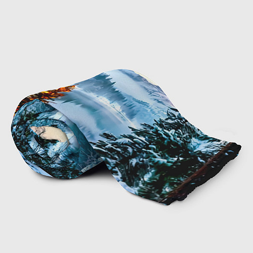 Плед Новогодняя елочка на берегу озера / 3D-Велсофт – фото 2