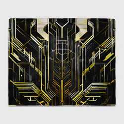 Плед флисовый Gold lines on a black background, цвет: 3D-велсофт