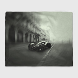 Плед флисовый Спорткар в серых тонах, цвет: 3D-велсофт