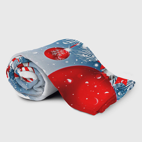 Плед Ёлочные ветви с игрушками / 3D-Велсофт – фото 2