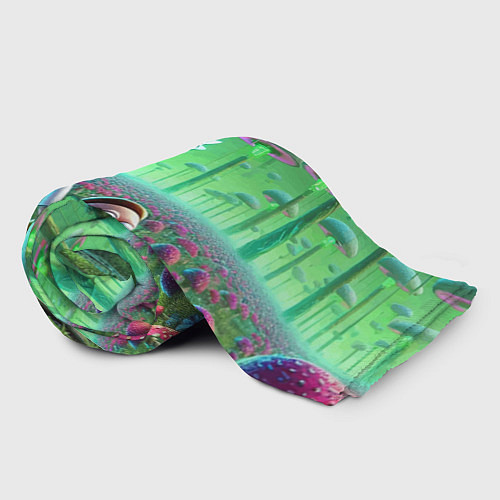 Плед Рик и Морти в фантастическом неоновом грибном лесу / 3D-Велсофт – фото 2