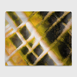 Плед флисовый Жёлтая сеть на чёрном фоне, цвет: 3D-велсофт