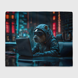 Плед флисовый Капибара айтишник, цвет: 3D-велсофт