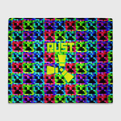 Плед флисовый Minecraft x rust, цвет: 3D-велсофт