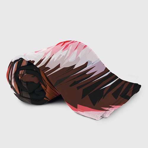 Плед Красно-белая абстракция на чёрном фоне / 3D-Велсофт – фото 2