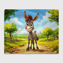 Плед флисовый Ослик, цвет: 3D-велсофт