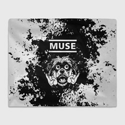 Плед флисовый Muse рок пес, цвет: 3D-велсофт