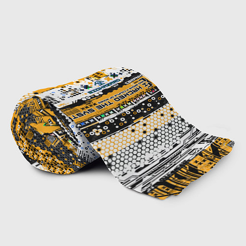 Плед Cyberpunk pattern yellow / 3D-Велсофт – фото 2