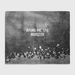 Плед флисовый Bring Me the Horizon - grey gradient посередине, цвет: 3D-велсофт