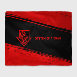 Плед флисовый System of a Down - red gradient по-горизонтали, цвет: 3D-велсофт