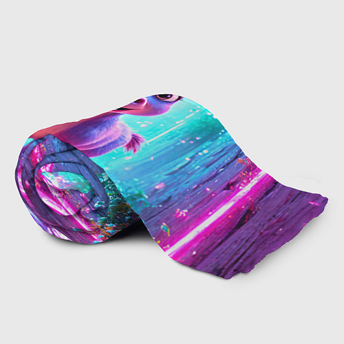 Плед Ослик в неоновых искрах / 3D-Велсофт – фото 2