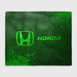 Плед флисовый Honda - green gradient по-горизонтали, цвет: 3D-велсофт