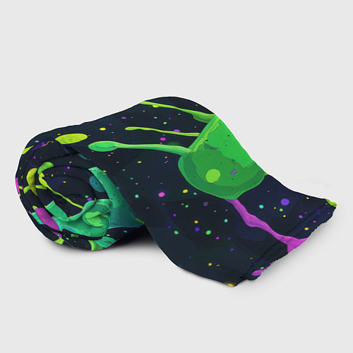 Плед Разноцветные кляксы / 3D-Велсофт – фото 2