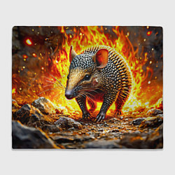 Плед флисовый Броненосец в огне, цвет: 3D-велсофт