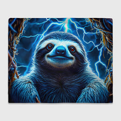 Плед флисовый Ленивец в разрядах молний, цвет: 3D-велсофт