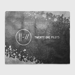 Плед флисовый Twenty One Pilots - grey gradient по-горизонтали, цвет: 3D-велсофт