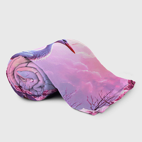 Плед Аист в розовых облаках / 3D-Велсофт – фото 2