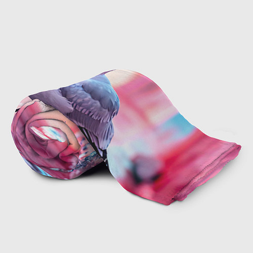 Плед Чайка на розовом / 3D-Велсофт – фото 2